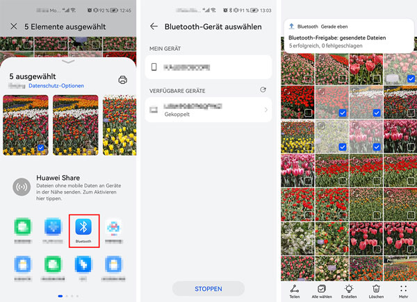 Bilder von Handy auf Tablet durch Bluetooth übertragen