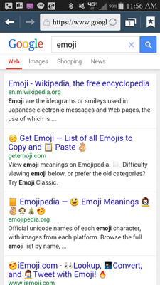 Unterstützung von Emoji prüfen