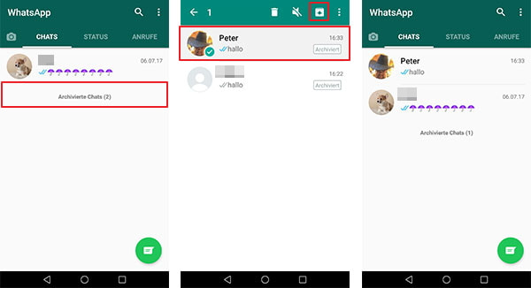 Android versteckte WhatsApp Chats wiederherstellen