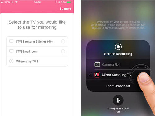 Mit Airbeam App iPhone Screen Mirroring auf Samsung-TV laden