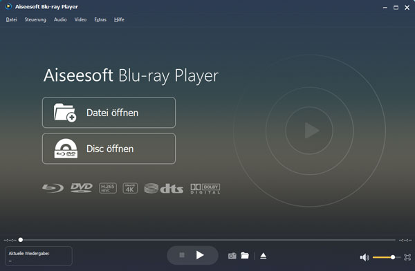 Blu-ray Player Programmoberfläche