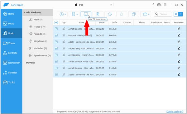 Musik vom iPod auf PC übertragen