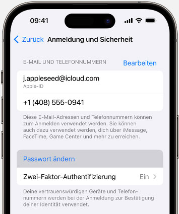 Apple-ID Passwort zurücksetzen