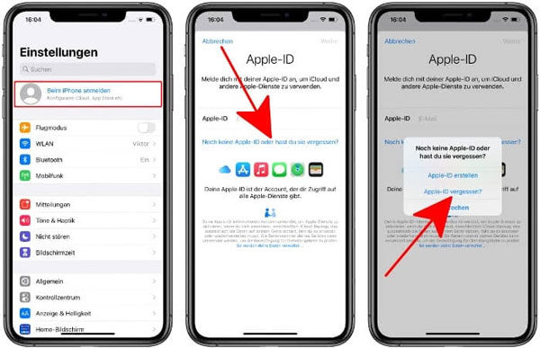 Apple-ID Passwort auf iPhone zurücksetzen