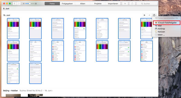 Bilder in iCloud speichern auf Mac
