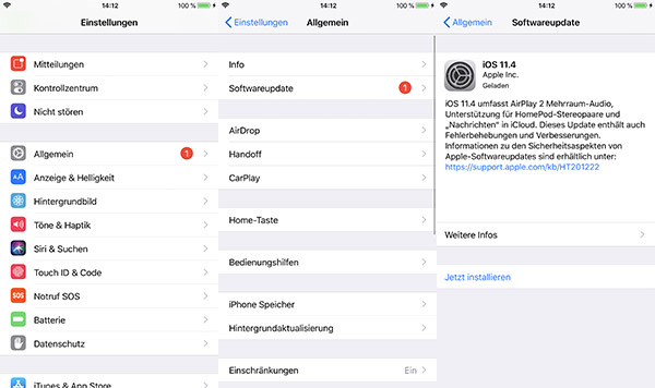 iPhone Wecker klingelt nicht - iOS-System aktualisieren