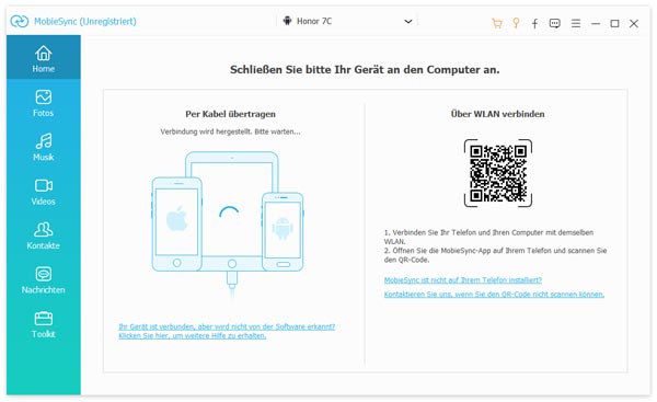 OnePlus-Handy mit Aiseesoft MobieSync verbinden