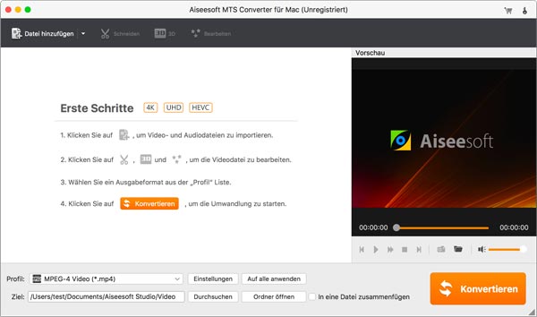 Aiseesoft MTS in MOV Converter für Mac starten