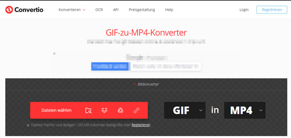 GIF zu MP4 umwandeln mit Online GIF to MP4 Converter