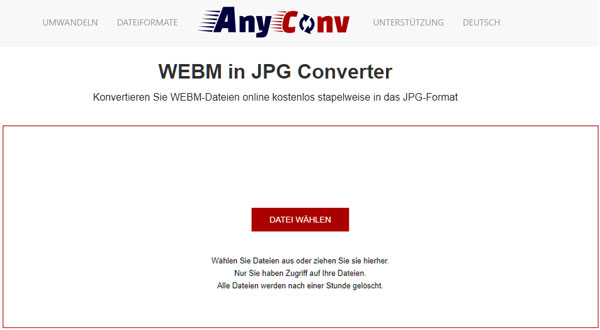 WebM in JPG umwandeln mit AnyConv
