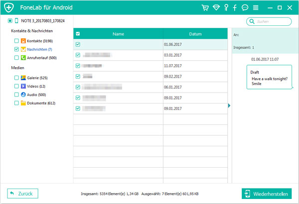 SMS aus Backup wiederherstellen