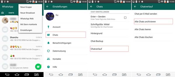 Alle WhatsApp Chats auf Android archivieren