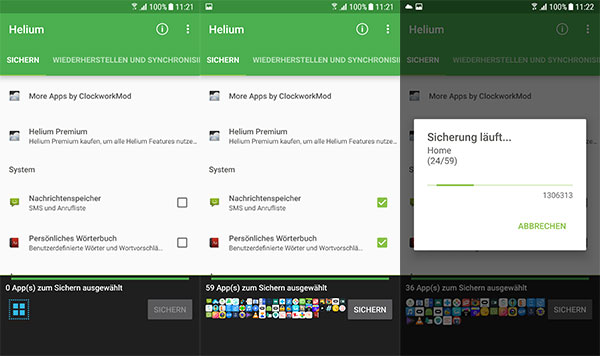 Android Apps sichern mit Helium