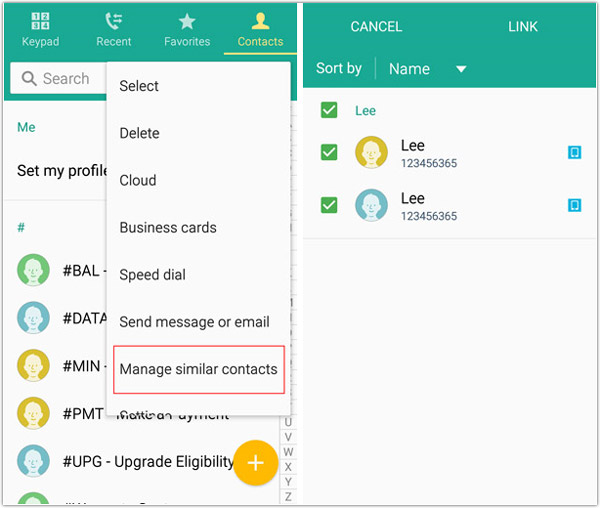 Android duplizierte Kontakte am Handy zusammenführen