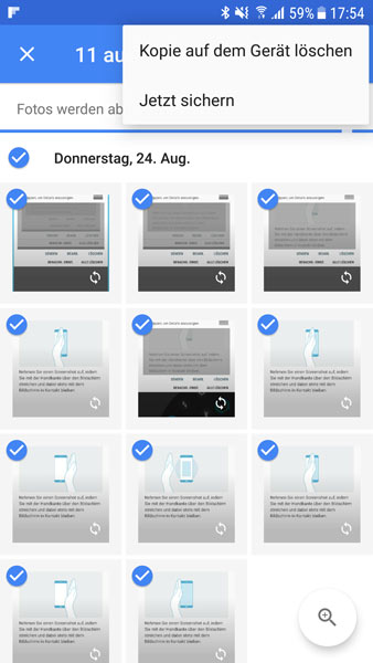 Auto-Backup in Google Fotos löschen