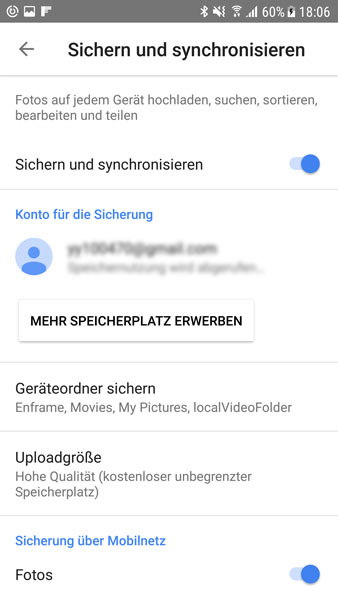 Auto-Backup in Google Fotos deaktivieren