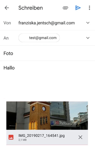 Bilder als Anhang senden