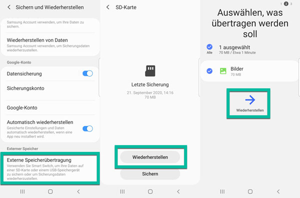 Android-Bilder aus SD-Karte wiederherstellen