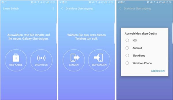 Datenübertragen von iPhone auf Samsung mit Smart Switch