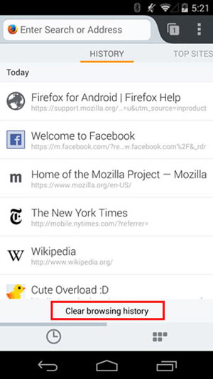 Firefox Suchverlauf löschen