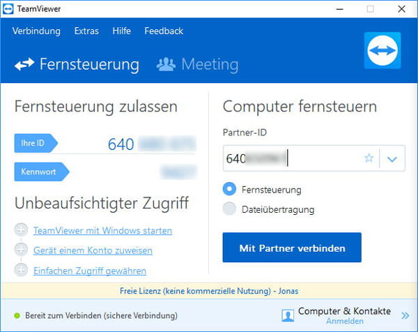 TeamViewer mit dem Handy verbinden