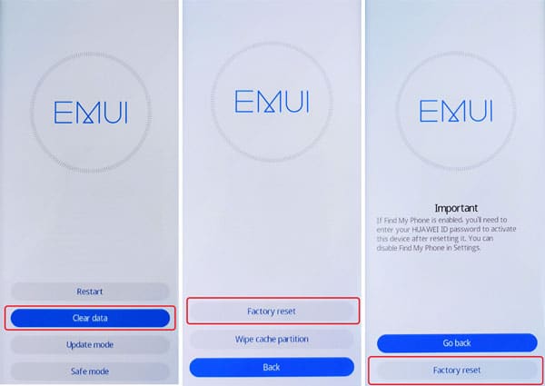 Huawei zurücksetzen für EMUI 10.0 und neuer
