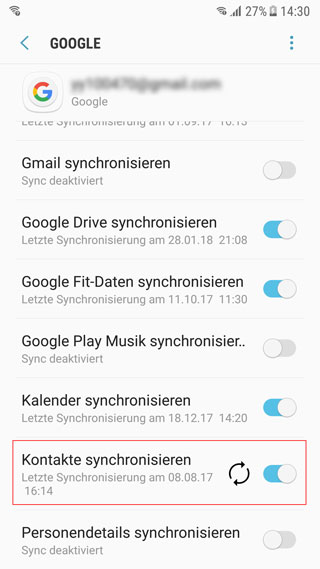 Über Google Konto Kontakte von Samsung auf Huawei synchronisieren