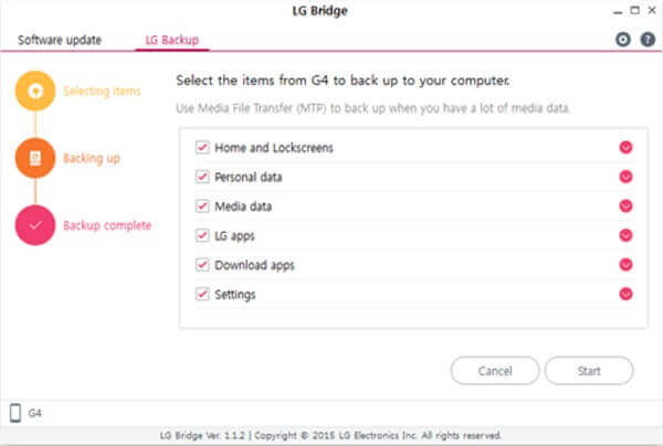 Mit LG Bridge LG Backup erstellen
