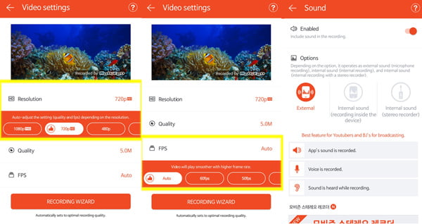 Mobizen Screen Recorder-Einstellungen
