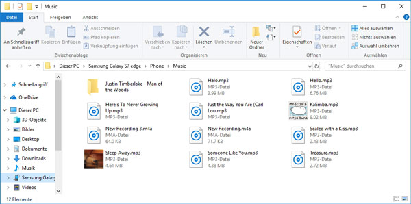 Musik vom Samsung auf PC kopieren