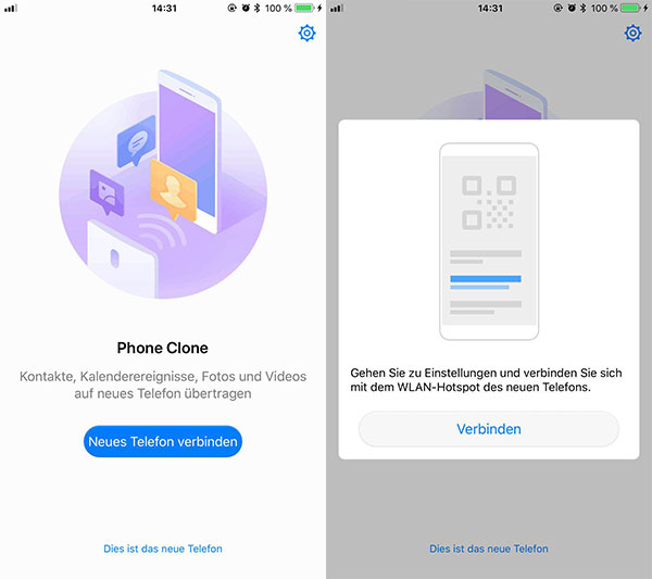 Daten von Huawei auf iPhone übertragen mit Phone Clone