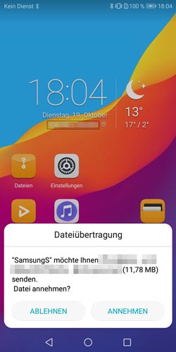 Samsung-Daten anmnehmen