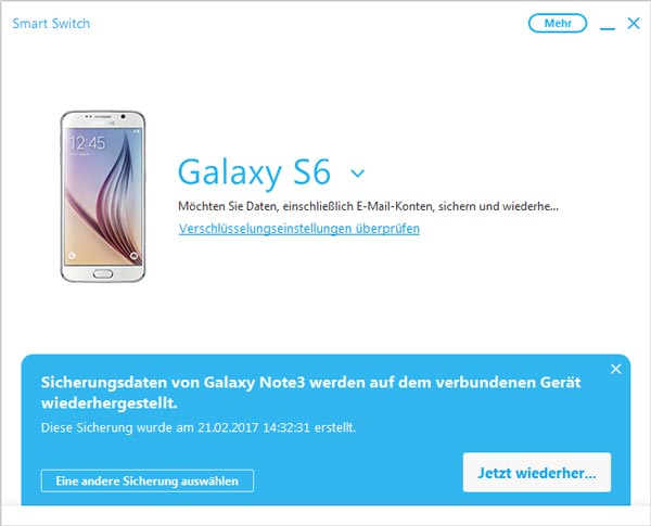 Samsung Kontakte auf anderes Samsung Handy wiederherstellen