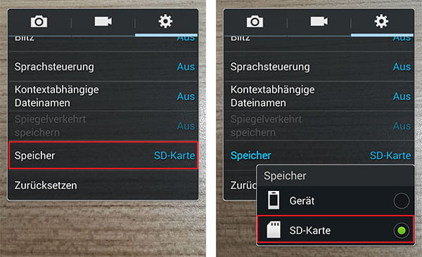 Samsung Bilder auf SD-Karte speichern