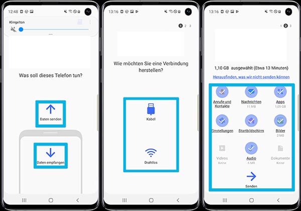 Daten von Huawei auf Samsung übertragen mit Smart Switch