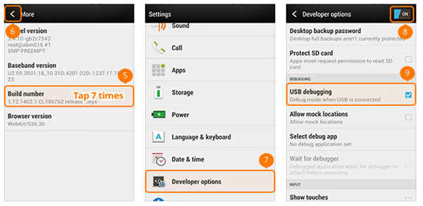 USB Debugging auf HTC aktivieren