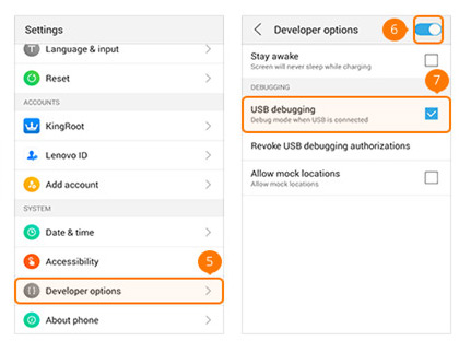 USB Debugging auf Lenovo aktivieren