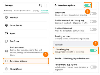 USB Debugging auf LG aktivieren