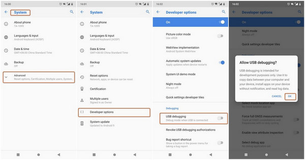 USB Debugging auf Nokia aktivieren