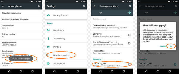 USB Debugging auf ZTE aktivieren