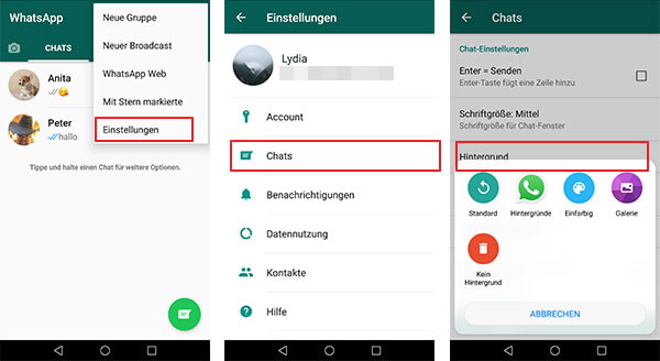 WhatsApp Chats Hintergrund ändern