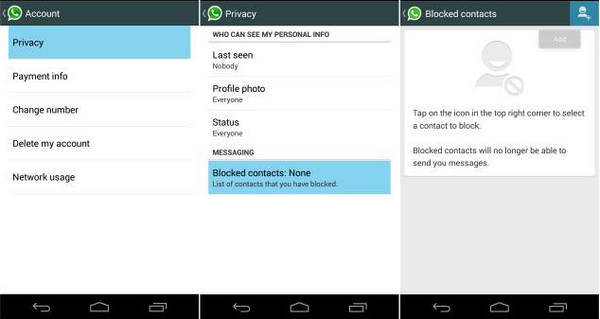 WhatsApp Kontakte auf Android blockieren