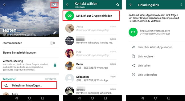 Auf Android WhatsApp Gruppe beitreten