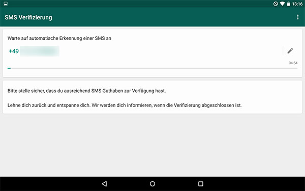 WhatsApp Verifizierung fehlgeschlagen