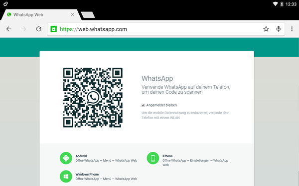 WhatsApp Web Code scannen