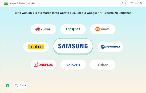 Die Marke des Geräts auswählen