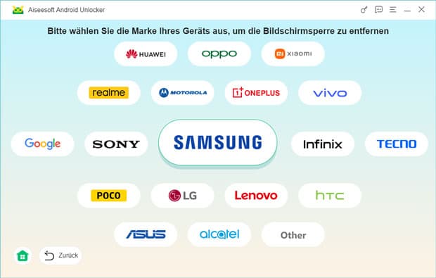 Die Marke Ihres Geräts auswählen