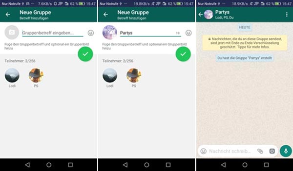Android WhatsApp Gruppe benennen