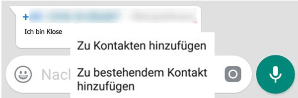 Für Android WhatsApp Kontakt von Unbekannten hinzufügen