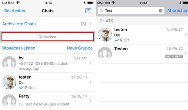 Auf iPhone WhatsApp Gruppen finden